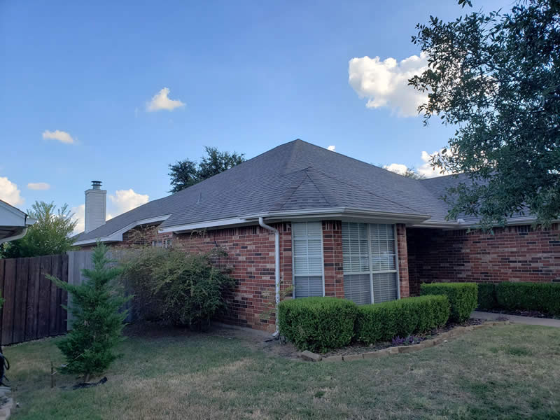 This is a residential roofing contractor project from Texas Builders Inc. in Haltom City Texas and shows a full home remodeling or home restoration service.